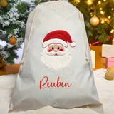 Personalised Christmas Santa Sack - Santa Claus Design. Premium Custom Xmas Gift Sack with Name