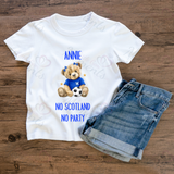 Personalised "No Scotland No Party" Scotland Football T-shirt for World Cup - All Sizes