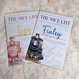 Personalised Express Train Nice List Certificate from Santa Claus. Custom Christmas Eve Box Filler - Pink or Navy