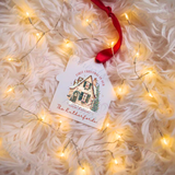 Personalised "First Christmas In Our New Home" Bauble. House Shaped Acrylic Xmas Tree Decoration