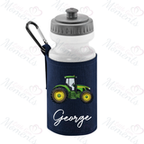 Personalised Green Tractor School Water Bottle