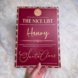 Personalised Nice List Tartan Christmas Certificate. Custom Xmas Eve Box Filler.