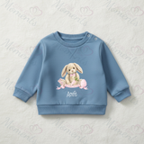 Personalised "My First Easter" Bunny Sweatshirt. Baby/Toddler Jumper - Easter Bunny Banner Design