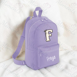 Personalised Kids Monochrome Bow Initial Mini Backpack