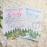 Personalised Christmas Eve Letter - Pink or Blue. Custom Kids Xmas Treat. Christmas Eve Box Fillers.