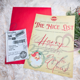 Personalised Nice List Certificate - Rustic. Custom Kids Xmas Treat. Christmas Eve Box Fillers.