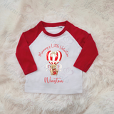 Personalised Mummy's Little Valentine Long Sleeved Top. Kids Valentine's Outfit - Red or Navy