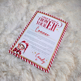 Personalised Elf Arrival Letter for December 1st - Red Design