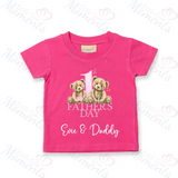 Personalised 1st Father's Day Kids T-shirt - Daddy and Me Teddy Design