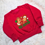 67 Kids Christmas Jumper. Santa Claus Six Seven Red Sweatshirt.
