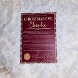 Personalised Christmas Eve Tartan Santa Letter. Custom Christmas Eve Box Filler.