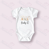 Personalised Born In 2026 Baby Bodysuit. Custom Baby Vest - Safari Animal Design