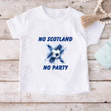No Scotland No Party Scotland Football T-shirt for World Cup - Various Sizes - Design 4