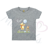 Personalised Kids Happy Easter T-shirt - Bear and Balloon Design