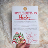 Personalised First Christmas Certificate from Santa Claus. Custom Baby Xmas Keepsake - Candy Cane Lane Design