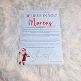 Personalised "I Believe In You" Letter from Santa Claus. Custom Xmas Eve Box Filler - Santa Sack Design