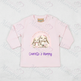 Personalised Happy Mother's Day Long Sleeved Top - Baby and Toddler - Bunny & Rainbow Design