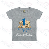 Personalised 1st Father's Day Kids T-shirt - Daddy and Me Teddy Design
