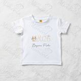 Personalised Born In 2026 Organic Cotton Baby Tee: Bunny Design
