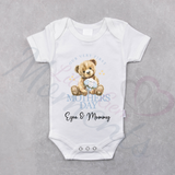 Personalised Our First Mother's Day Baby Bodysuit. Custom Baby Vest - Blue or Pink Design