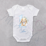 Personalised 1st Easter Baby Bodysuit. Custom Cute Baby Easter Vest - Pink or Blue