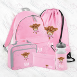 Personalised Mega Back To School Essentials Bundle - Highland Cow