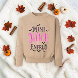 Mini Witch Energy Sweatshirt | Toddler Witch Halloween Top | Mummy And Me Matching Set | Kids Witch Sweatshirt