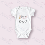 Personalised Born In 2026 Baby Bodysuit. Custom Baby Vest - Pink or Blue Teddy Design 2