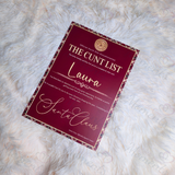 Personalised Adults Explicit Novelty Christmas Certificate. The C**t List. 18+. Custom Made Funny Secret Santa Gift  - Tartan Design