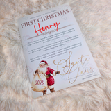 Personalised First Christmas Certificate from Santa Claus. Custom Baby Xmas Keepsake - Santa Sack Design