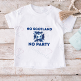 No Scotland No Party Scotland Football T-shirt for World Cup - Various Sizes - Design 3
