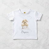 Personalised Born In 2026 Organic Cotton Baby Tee: Born In 2026 Bunny Design