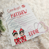 Personalised Elf Goodbye Letter - Christmas Eve - Boy & Girl Elf