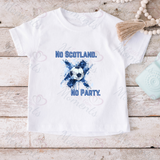 No Scotland No Party Scotland Football T-shirt for World Cup - Various Sizes - Design 7