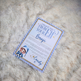 Personalised Elf Arrival Letter for December 1st - Blue Design