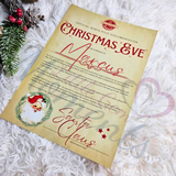 Personalised Christmas Eve Letter - Rustic. Custom Kids Xmas Treat. Christmas Eve Box Fillers. Handmade Festive Santa Letter for Children