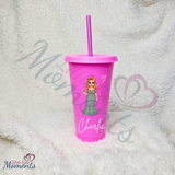 Personalised Bride Cold Cup with Lid and Straw. Custom Reusable 24oz Tumbler. Wedding Gift | Bridal Party | Hen Weekend