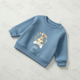 Personalised Easter Bunny Sweatshirt. Baby/Toddler Jumper - Easter Bunny Wreath Design - Pink or Blue