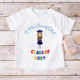 Personalised Nursery Graduation T-shirt with Fully Custom Character