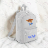 Personalised Kids Highland Cow Mini Backpack