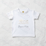 Personalised Born In 2026 Organic Cotton Baby Tee: Rustic Design