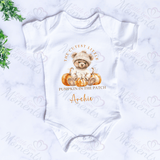 Personalised Cutest Little Pumpkin Baby Bodysuit. Custom Baby's Halloween Vest. New Baby Gift.