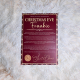 Personalised Christmas Eve Tartan Santa Letter. Custom Christmas Eve Box Filler.