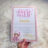Personalised Elf Arrival Letter for December 1st - Pink Design
