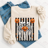 Skeleton Trio Halloween Sweatshirt | Jack O Lantern Balloon Top | Retro Halloween Hoodie | Available In 5 Colours | Trick Or Treat Sweater