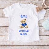 Personalised "No Scotland No Party" Scotland Football T-shirt for World Cup - All Sizes