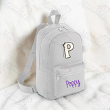 Personalised Kids Monochrome Bow Initial Mini Backpack
