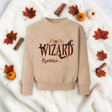 Little Wizard Sweatshirt | Halloween Toddler Sweater | Wizard Chief Main Little Mini Big Wording Options | Available In A Range Of Colours