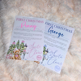 Personalised First Christmas Certificate from Santa Claus. Custom Baby Xmas Keepsake - Pink or Blue