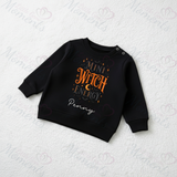 Personalised Mini Witch Energy Kids Sweatshirt | Custom Halloween Toddler Top